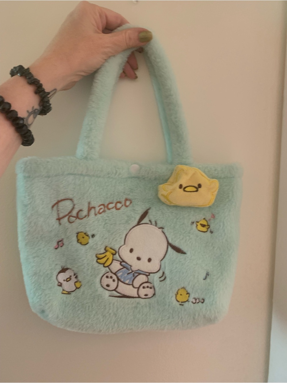 Sanrio Pochacco Plush Kids Tote Bag - Light Blue